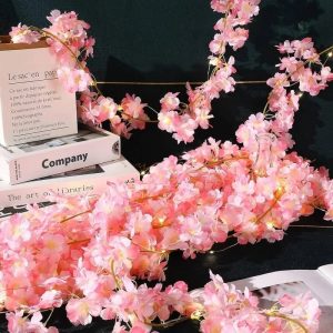 Guirlande lumineuse fleurs de cerisier artificielles décoratives