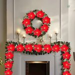 Guirlande Poinsettia en fleurs artificielles décoratives
