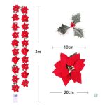 Décoration de Noël : guirlande Poinsettia artificielle