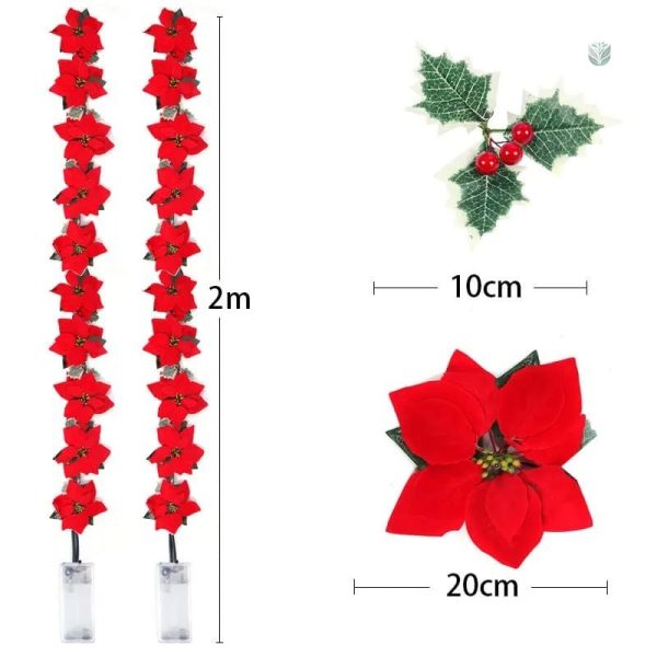 Guirlande de fleurs Poinsettia pour embellir votre intérieur