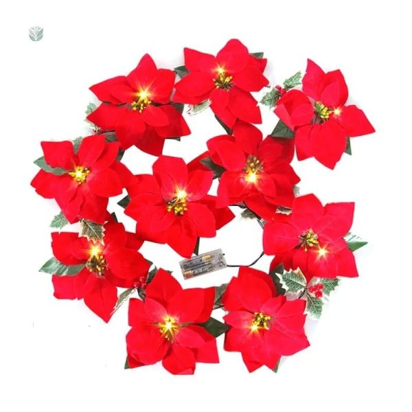 Accessoire décoratif : guirlande Poinsettia en matière synthétique