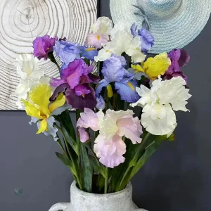Iris Barbu Artificiel - Plante décorative pour intérieur