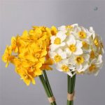 Arrangement de jonquilles artificielles colorées