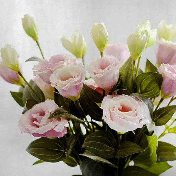 Bouquet de lisianthus artificiels, décoration florale durable