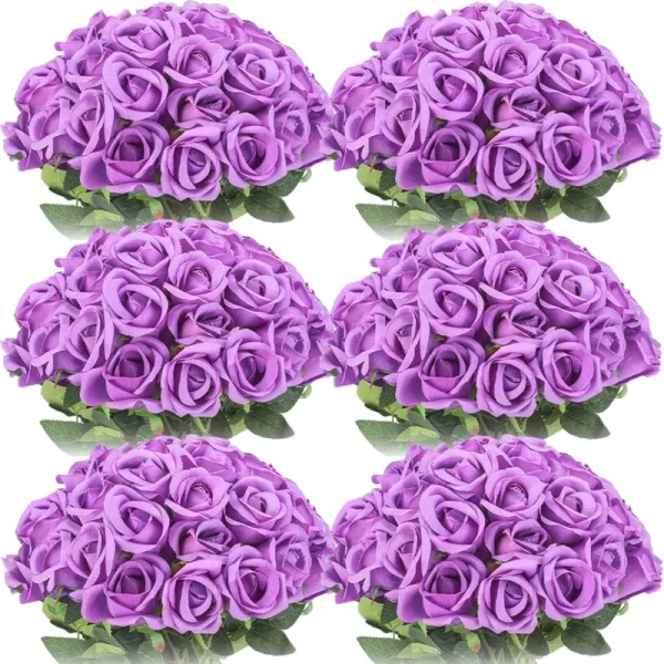 Fleurs artificielles roses pour centre de table