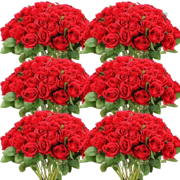 Lot de roses artificielles pour décoration intérieure