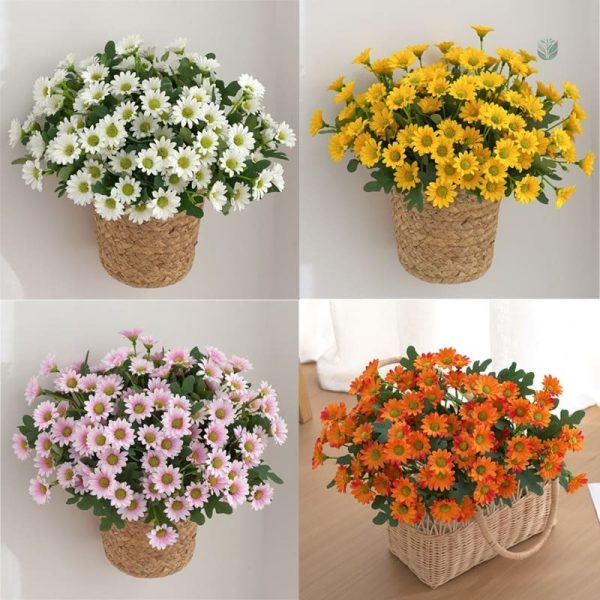 Marguerites en plastique pour décoration durable