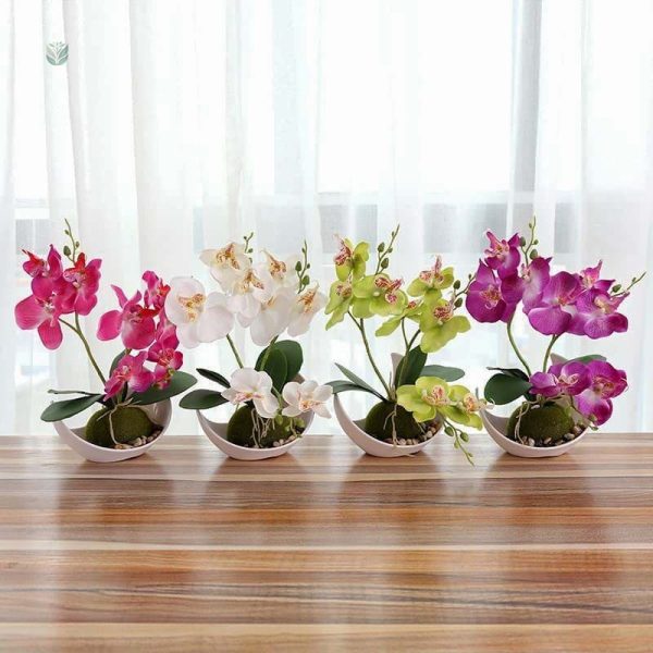 Mini Orchidée artificielle en pot décoratif
