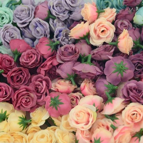 Roses artificielles miniatures pour décoration intérieure