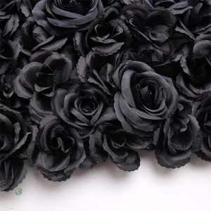 Mur décoratif en fleurs synthétiques sombres