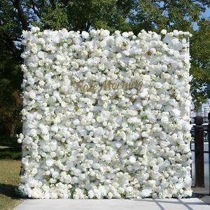 Panorama de Mur de Fleurs en teintes blanches