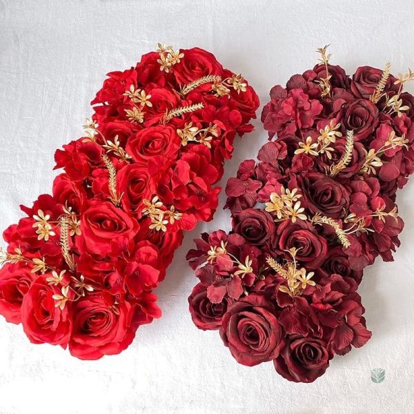 Mur de Fleurs Rouge Artificielles
