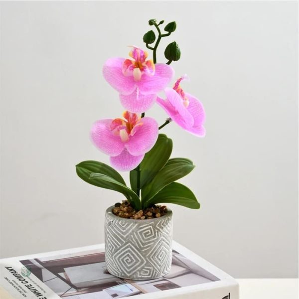 Orchidée artificielle en pot haut de gamme
