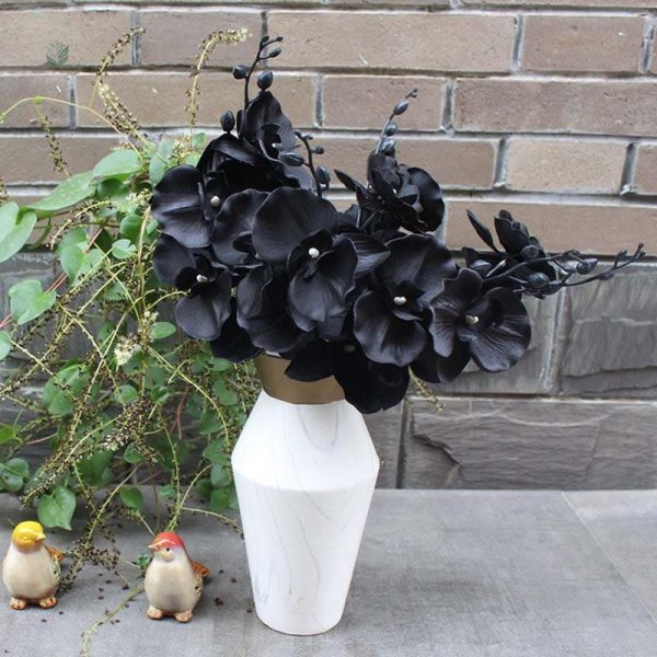 Fleur noire artificielle pour décoration intérieure