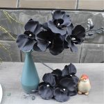 Plante artificielle orchidée noire, facile d'entretien