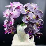 Orchidées synthétiques luxueuses pour décoration intérieure
