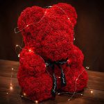 Ours en Rose, une rose éternelle en peluche douce - vue 2