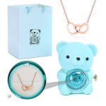 Ours en rose avec collier personnalisé
