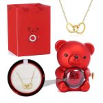 Ours en rose éternel, cadeau personnalisé