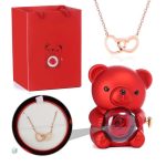 Ours en rose avec pendentif unique