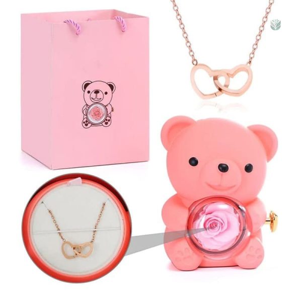 Ours en rose avec message spécial