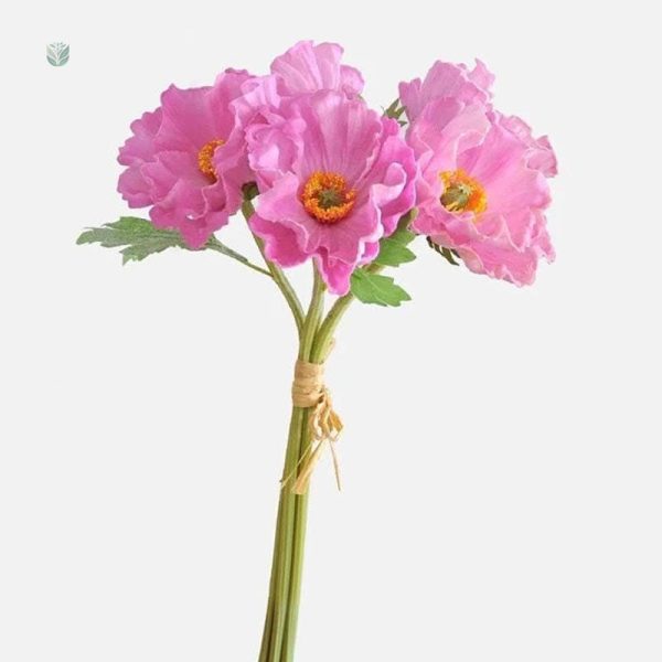 Arrangement de pavots artificiels en pot