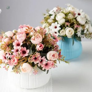 Bouquet de fleurs artificielles colorées pour décoration