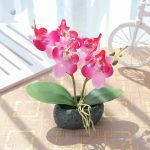 Orchidée en plastique, fleur délicate pour décoration intérieure