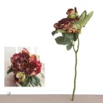 Fleur vintage, pivoine en soie pour décoration intérieure
