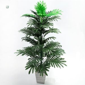 Fausse plante verte élégante, parfaite pour salon ou bureau