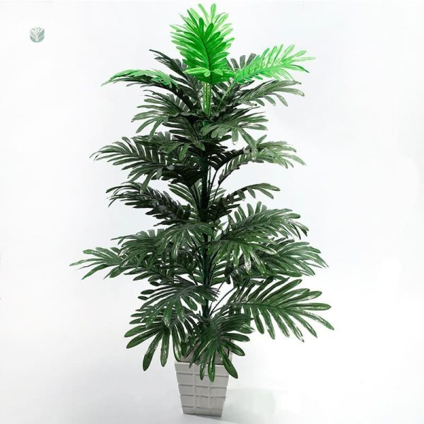 Fausse plante verte élégante, parfaite pour salon ou bureau
