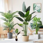 Plante artificielle volumineuse, ajout de verdure moderne