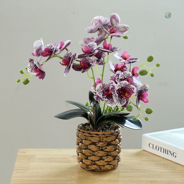 Orchidées artificielles élégantes en décoration intérieure