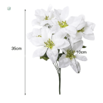 Fleurs artificielles Poinsettia blanches pour décoration intérieure