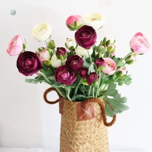 Renoncules artificielles en fleurs décoratives