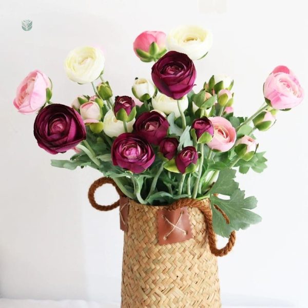 Renoncules artificielles en fleurs décoratives