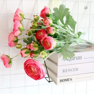Fleurs artificielles renoncules de couleur pastel
