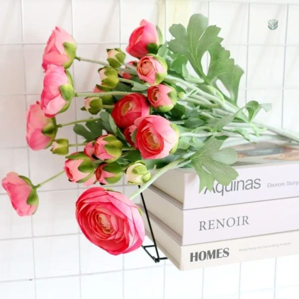Fleurs artificielles renoncules de couleur pastel