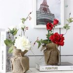Rose en Pot, fleur artificielle élégante pour décoration