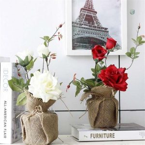Rose en Pot, fleur artificielle élégante pour décoration