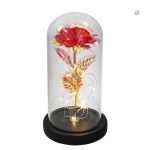 Rose éternelle protégée sous cloche en verre, style galaxy