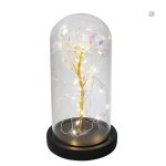 Fleur éternelle sous cloche, design galactique et coloré