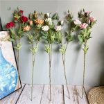 Roses artificielles avec tige pour décoration durable