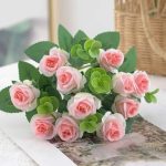 Roses décoratives en tissu de qualité