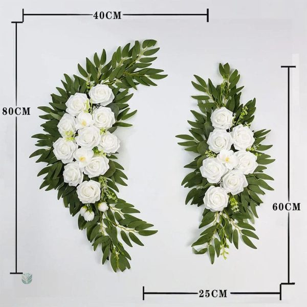 Bouquet de roses blanches, décoration nuptiale raffinée