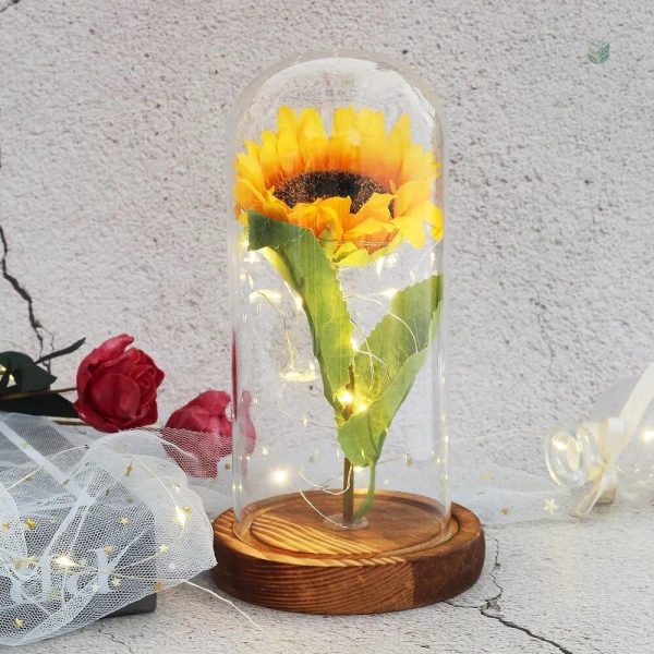 Fleur éternelle sous cloche, accessoire de décoration unique