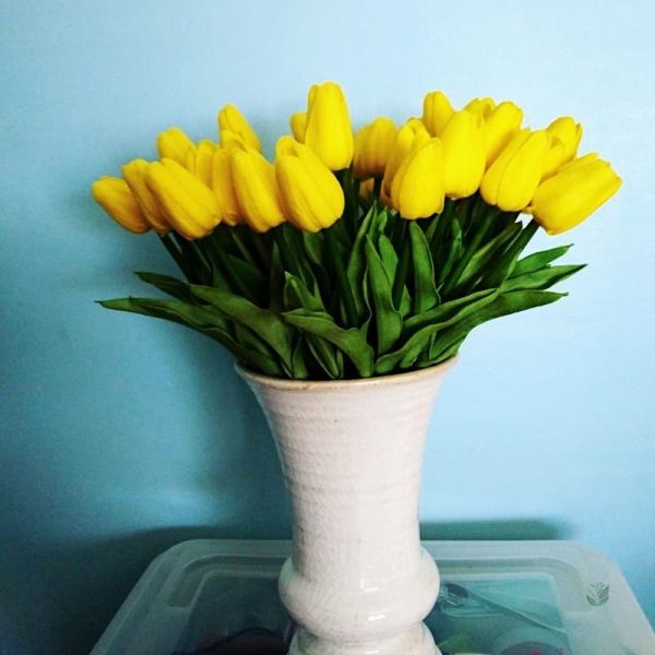 Tulipes artificielles colorées pour décoration intérieure - vue 7
