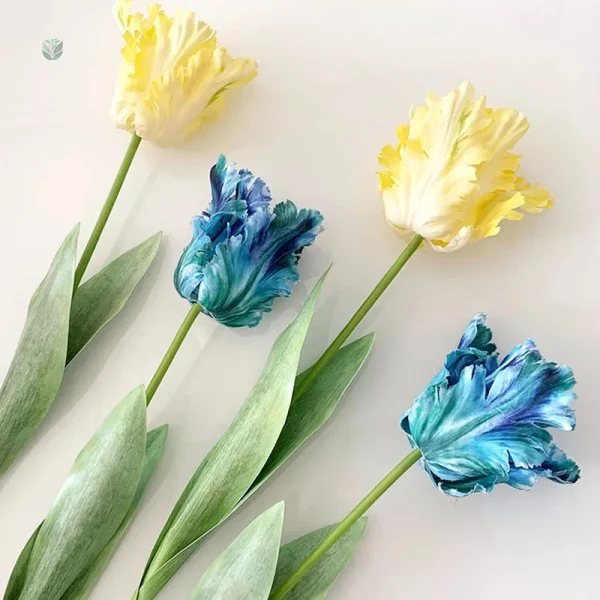 Tulipes Perroquet artificielles colorées et réalistes